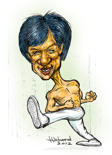 Cartoon: Jackie Chan caricature (medium) by Harbord tagged jackie,chan,martial,arts,actor,comedy