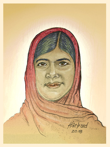 Cartoon: Malala (medium) by Harbord tagged malala,yousafzai,pakistan,activist,education