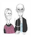 Cartoon: American Gothdemic (small) by Harbord tagged american,gothic,pandemic,facemasks,covid
