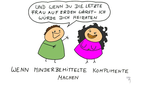 Cartoon: Kompliment (medium) by Any tagged liebe,heirat,glück,beziehung
