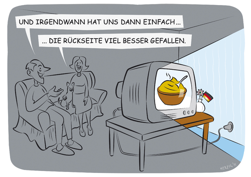 Cartoon: Fernsehen zum Umdrehen (medium) by toonwolf tagged einheit,deutschland,25,jahre,jubiläum,politik,unity,germany,anniversary,years,politics