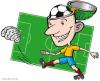 Cartoon: --- (small) by toonwolf tagged soccer fußball football brain hirn wegschießen