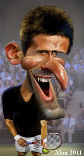Cartoon: Novak Djokovic (medium) by Alan HI tagged nole,novak,djokovic