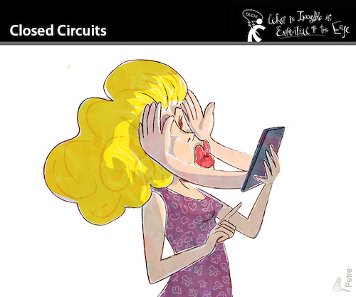 Cartoon: Closed Circuits (medium) by PETRE tagged closedcircuits,handy,smartphone,selfie