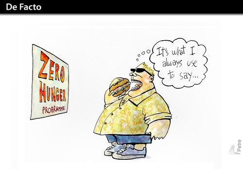 Cartoon: De Facto (medium) by PETRE tagged zero,hunger,contradiction