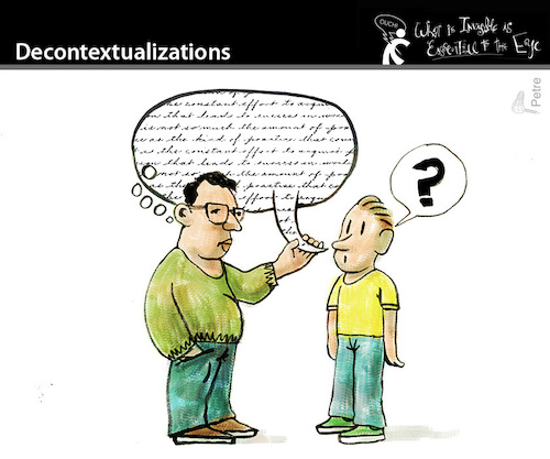 Cartoon: Decontextualizations (medium) by PETRE tagged decontextualization,dekontextualisierung,speech,thoughts