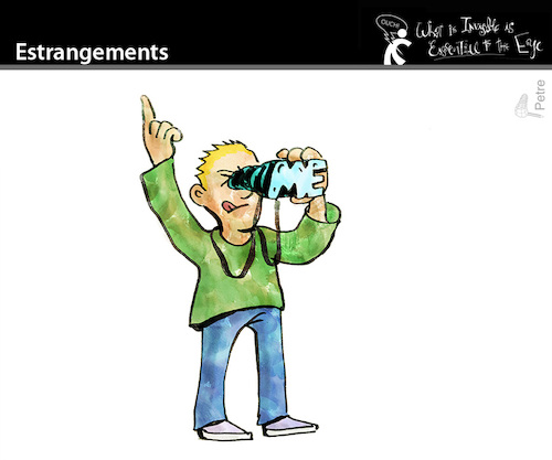 Cartoon: Estrangements (medium) by PETRE tagged estrangements,fernglas,binoculars,entfremdungen