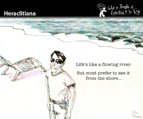Cartoon: Heraclitiana (medium) by PETRE tagged life,people,river
