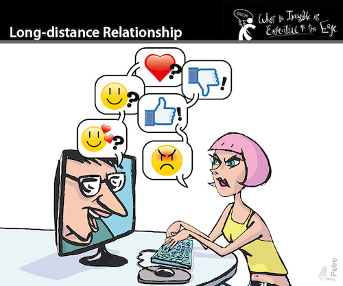 Cartoon: Long Distance Relationship (medium) by PETRE tagged love,liebe,internet,dating