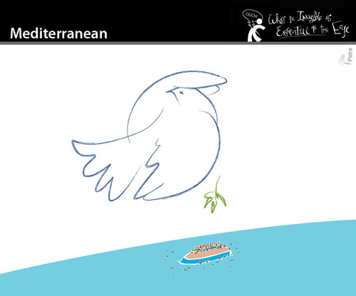 Cartoon: Mediterranean (medium) by PETRE tagged immigration,dove,peace