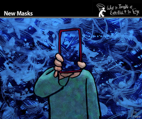 Cartoon: New Masks (medium) by PETRE tagged mask,face,maske,smartphone,socialnetwork,camouflage