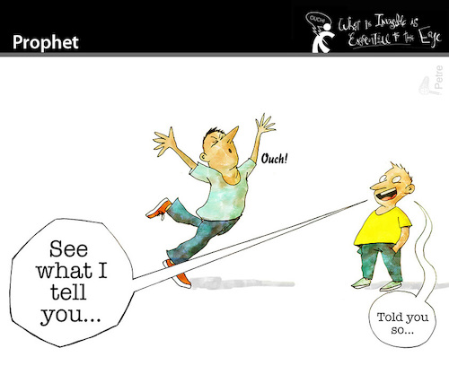 Cartoon: Prophet (medium) by PETRE tagged selffulfillingprophecy,selbsterfüllendeprophezeiung,prophet