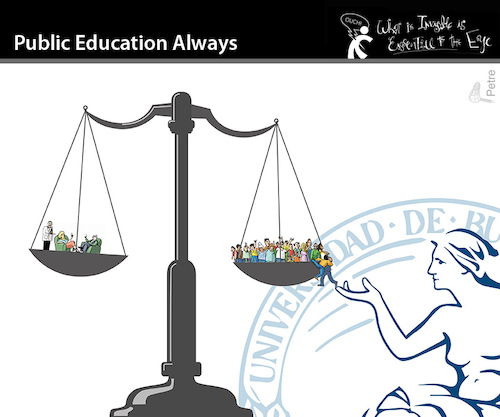 Cartoon: Public Education Always (medium) by PETRE tagged education,universities,argentina