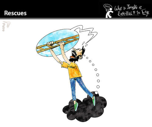 Cartoon: Rescues (medium) by PETRE tagged thoughts,wods,gedanken,worte,rescues,rettungen