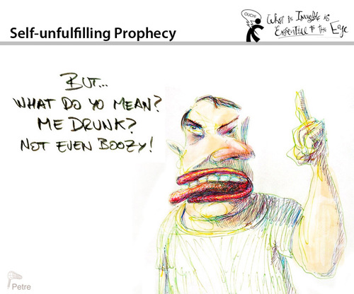Cartoon: Self Unfulfilling Prophecy (medium) by PETRE tagged drunk,wine,beverages