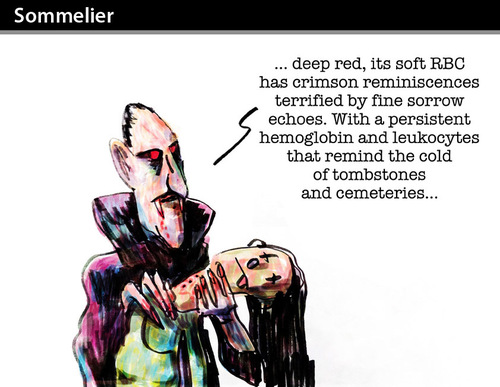 Cartoon: Sommelier (medium) by PETRE tagged dracula,vampires,blood