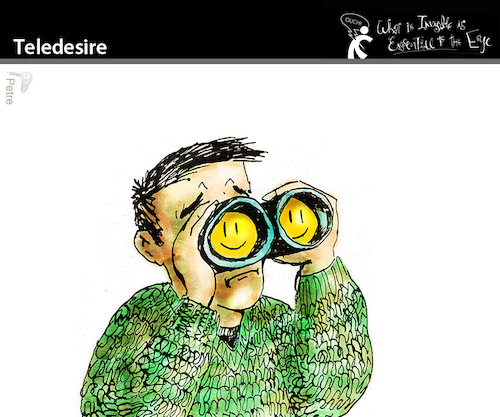 Cartoon: Teledesire (medium) by PETRE tagged desire,binoculars,wish,tele,future