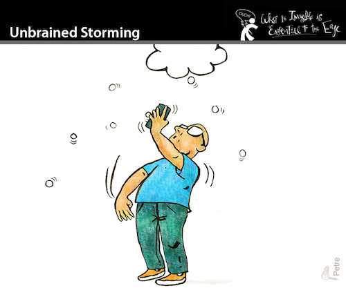 Cartoon: Unbrained storming (medium) by PETRE tagged brainstorming,gedanken,toughts,procrastination