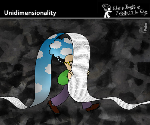 Cartoon: UNIDIMENSIONALITY (medium) by PETRE tagged eindimensionalität,unidimensionality,maps,territory