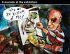 Cartoon: A monster at the exhibition (small) by PETRE tagged exhibitions painting modern art picasso