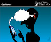 Cartoon: DECISIONS (small) by PETRE tagged ai thoughts künstlicheintelligenz gedanken