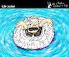 Cartoon: Life Jacket (small) by PETRE tagged lifejacket rettungsweste language sprache