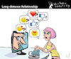 Cartoon: Long Distance Relationship (small) by PETRE tagged love,liebe,internet,dating
