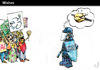 Cartoon: Wishes (small) by PETRE tagged riots police peace love