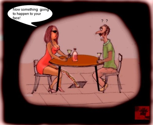 Cartoon: Kann mann Frauen verstehen? (medium) by Hezz tagged date