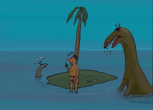 Cartoon: Lachen es ist schön (medium) by Hezz tagged island,desert