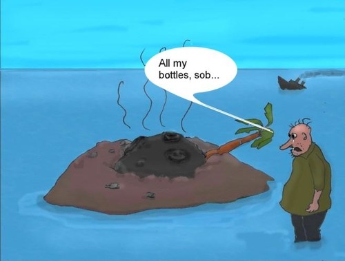 Cartoon: Meteoriten (medium) by Hezz tagged island,desert