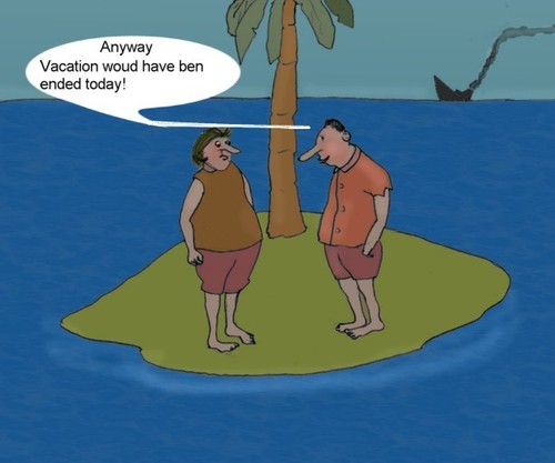Cartoon: Prolonged vacation. (medium) by Hezz tagged island,vacation