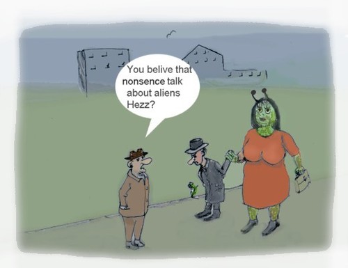 Cartoon: Struntprat (medium) by Hezz tagged alien