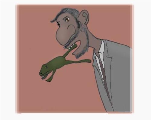 Cartoon: The man of the day (medium) by Hezz tagged man,frog,groda,bullshit,one,the