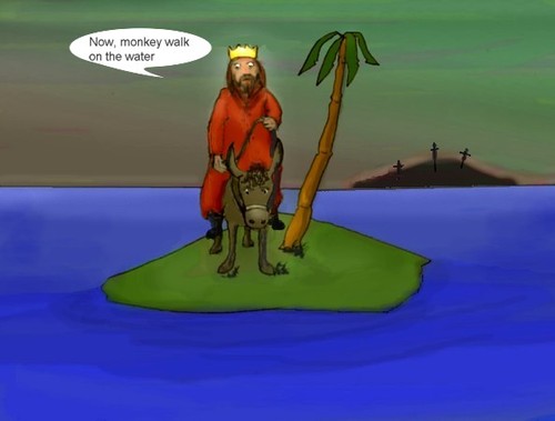 Cartoon: Who did they crucify that time? (medium) by Hezz tagged island,waterwalking