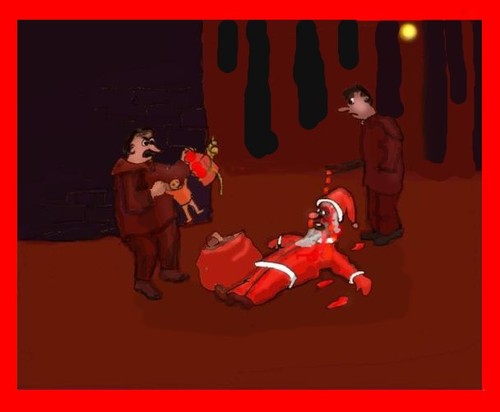 Cartoon: Will He really come? (medium) by Hezz tagged santa,robbery