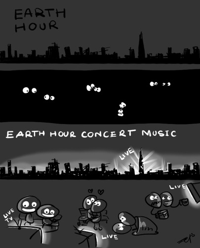Cartoon: Earth Hour (medium) by thinhpham tagged earth,hour,concert,music,fun,zenchip