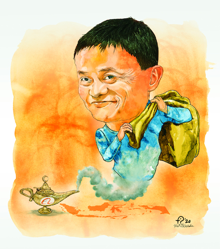 Cartoon: Jack Ma (medium) by fritzpelenkahu tagged deltiga