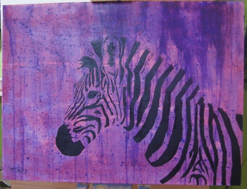 Cartoon: Zebra in purple (medium) by andriesdevries tagged zebra,purple,painting