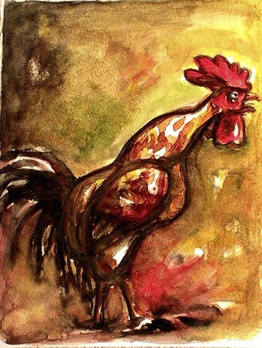 Cartoon: cock (medium) by Saky tagged acril