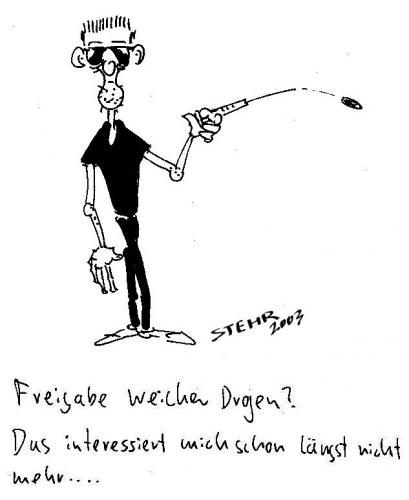 Cartoon: One step further (medium) by Matthias Stehr tagged weiche,drogen