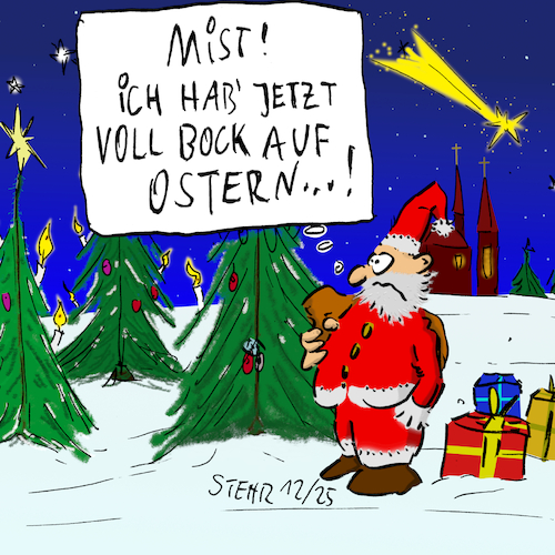 Cartoon: Voll Bock auf Ostern (medium) by Matthias Stehr tagged weihnachten,ostern,festtage