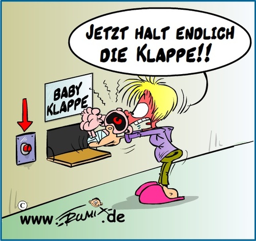 Cartoon: Babyklappe (medium) by Trumix tagged babyklappe,baby,kind,mutter,schreihals,abgabe,weggeben,trummix