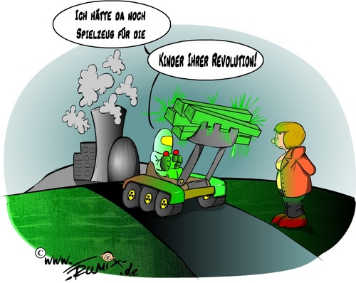 Cartoon: Energie-Revolution (medium) by Trumix tagged akw,atomlaufzeiten,atompolitik,energie,revolution,kkw,kompromiss,merkel,laufzeitverlaengerung,laufzeit