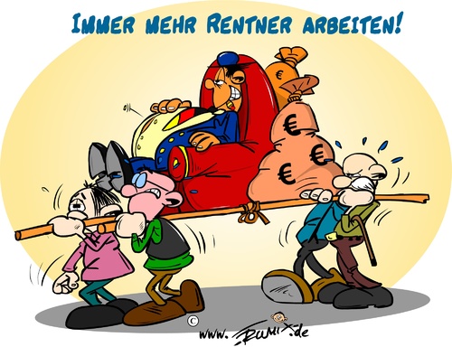 Cartoon: MiniJobs für Rentner (medium) by Trumix tagged renten,trummix,rentenalter,minijobber,rentensystem,alter,minijobs,rentner,rentenerhöhung,beitrag