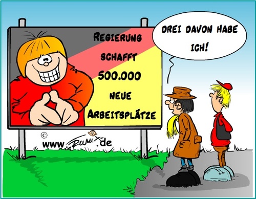 Cartoon: Regierung schafft Arbeitsplätze (medium) by Trumix tagged arbeitsplatz,stellen,regierung,merkel,trummix