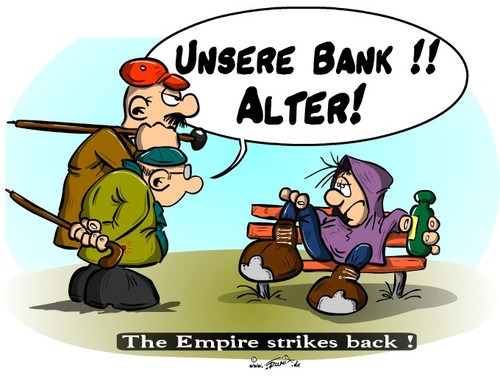 Cartoon: The empire strikes back ... (medium) by Trumix tagged empire,rentner,penner,krise,wirtschaftskrise