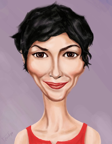 Cartoon: Audrey Tautou (medium) by gartoon tagged actess,women,celebrities