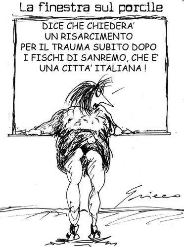 Cartoon: ATTACCATI AL TRAUMA FILIBErto (medium) by Grieco tagged grieco,sanremo,canzoni,savoia