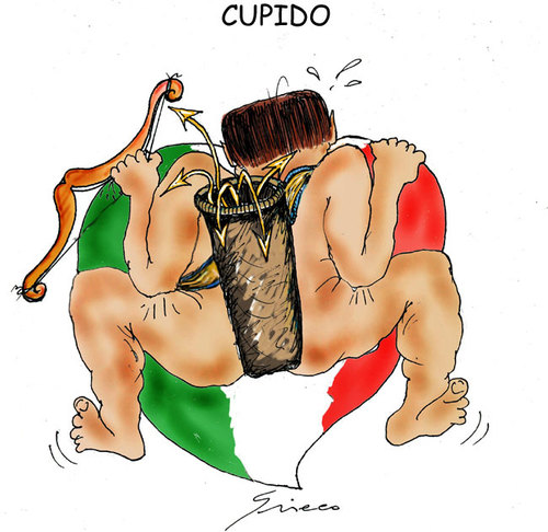 Cartoon: CUPIDO (medium) by Grieco tagged grieco,amore,san,valentino,berlusconi